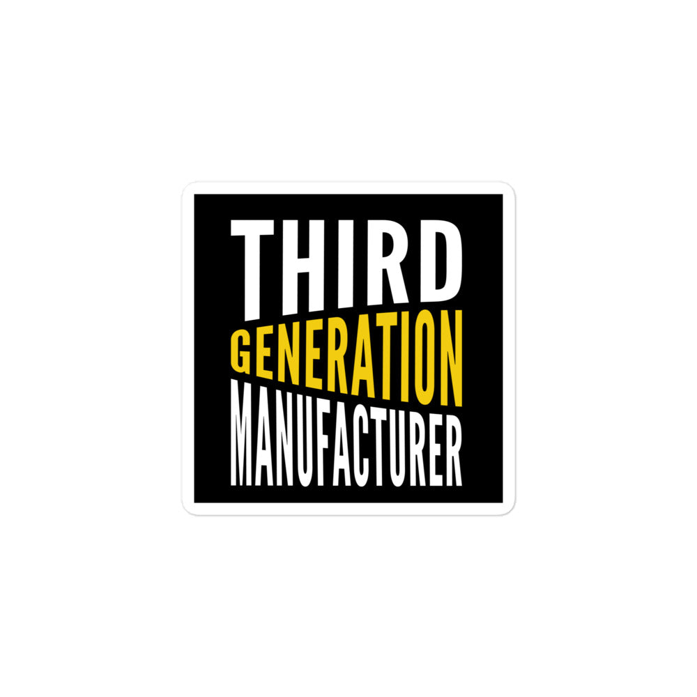 Third Generation Manufacturer Stickers