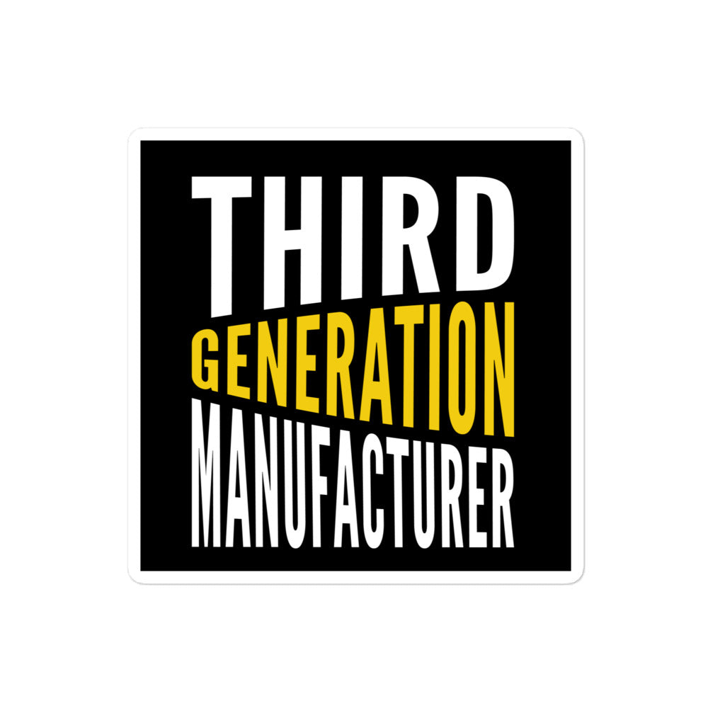 Third Generation Manufacturer Stickers
